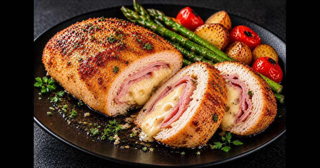 Poitrine de poulet farcie jambon et fromage suisse