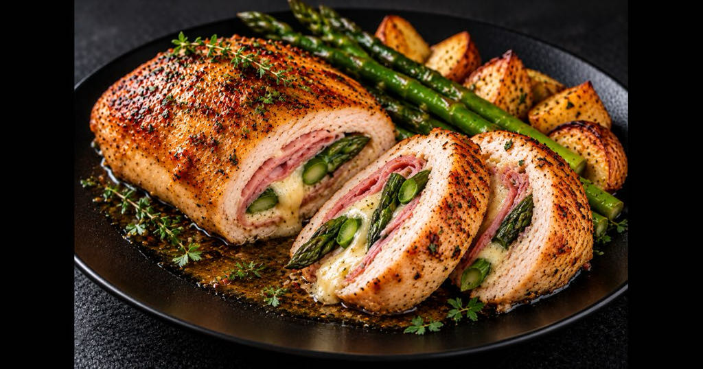 poitrine de poulet farcie jambon asperge