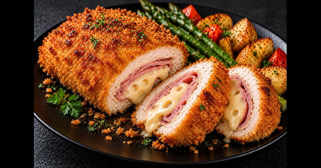 Poitrine de poulet jambon fromage suisse (pané)